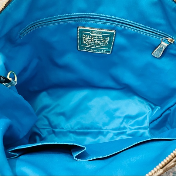 Coach Poppy Op Art Metallic Gold Large Glam Signature Tote - Picture 7 of 12